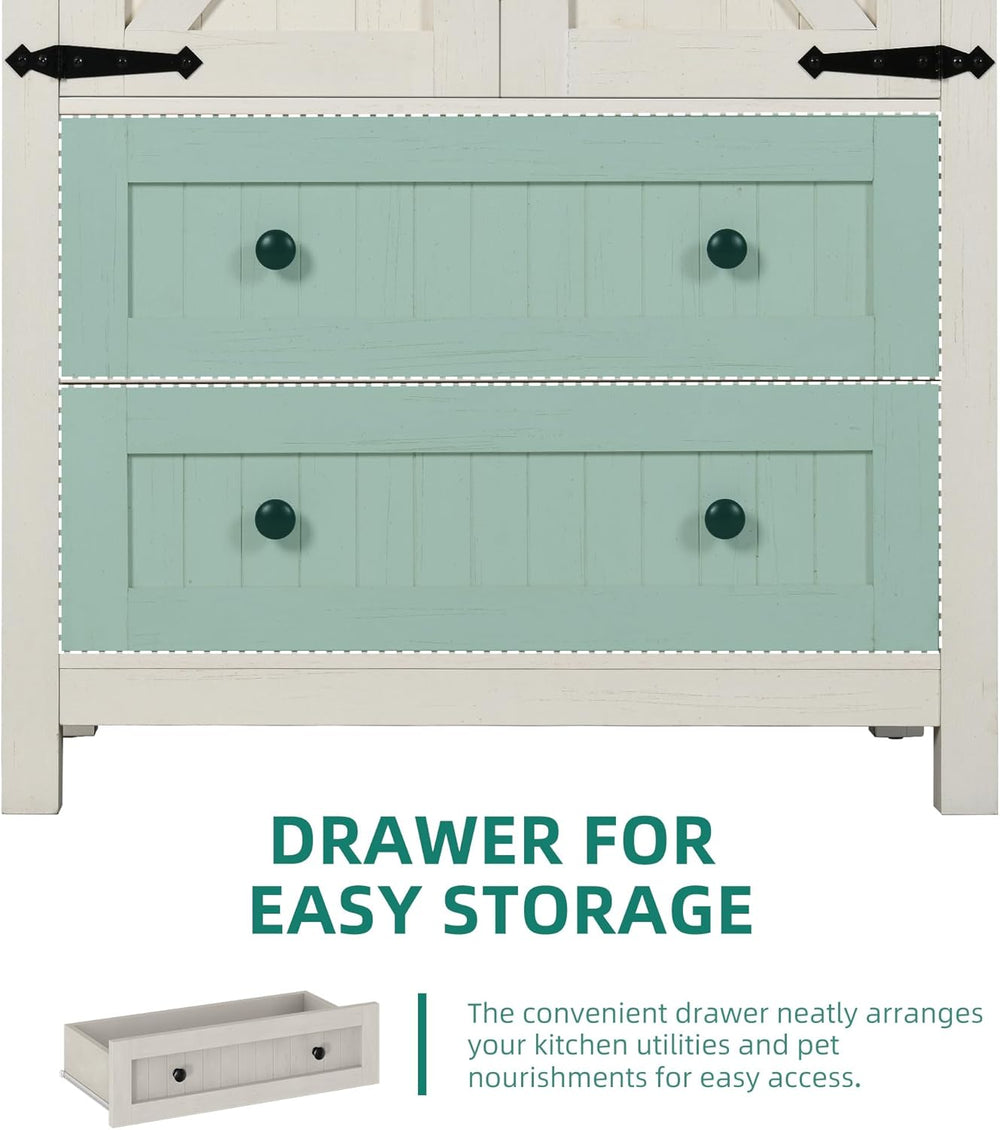 YITAHOME 64.5" Tall Kitchen Pantry Cabinet, Farmhouse Pantry Storage Cab...
