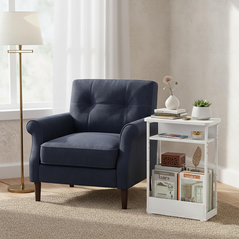 Narrow Side Table,3-Tier Slim End Table with Storage Shelf,Modern Sofa Table ...