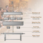 Chafing Dishes Buffet Set for Food Warming and Serving,11QT Stainless Steel Party Trays Warmers for Catering,Weddings,Events with Display and Rolled Edge Design,1 Pack, 3 Compartment