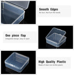48 Packs Clear Small Plastic Containers Transparent Storage Box with Hinged Lid for Small Items Crafts Jewelry (2.9 x 2.9 x 1 Inches)
