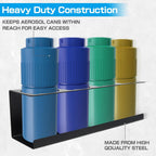 RealPlus Aerosol Spray Can Holder Rack Organizer, 4 Can Spray Bottle Holder Heavy-Duty Steel Wall Mounted for Garage and Workspace, Pack of 6