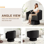 YSICK Swivel Accent Chair,360°Swivel Barrel Chairs, Mid-Century Chair with Wide Upholstered, Modern Velvet Fabric, Round Armchair for Living Room, Lounge, Bedroom