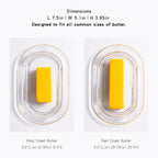 7.5" Large Glass Butter Dish with Cover, Clear Crystal Glass Butter Holder Tray with Lid for Countertop Fridge