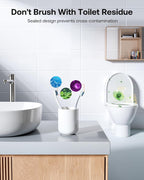 Bitvae Toothbrush Holder, Cleaning and Fast Drying, 5 Toothbrush Slots or Shaver Slot Accessories for Family, LED Smart Screen, Wall Mounted Holders for Bathrooms