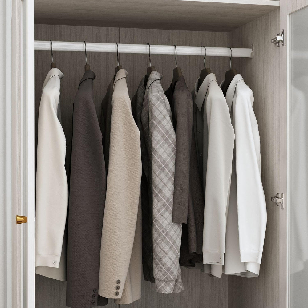 MOUMON Modern Wardrobe with Drawers, Bedroom Armoires with Frosted Glass Door...