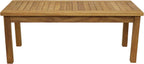 Sunnydaze Outdoor Patio Coffee Table, Solid Teak Wood, 45” W, Rectangular | Light Brown Wood Stain Finish, Slatted Wooden Outdoor Coffee Table, Comfortably Seats 4, Sturdy Teak Coffee Table for Outside