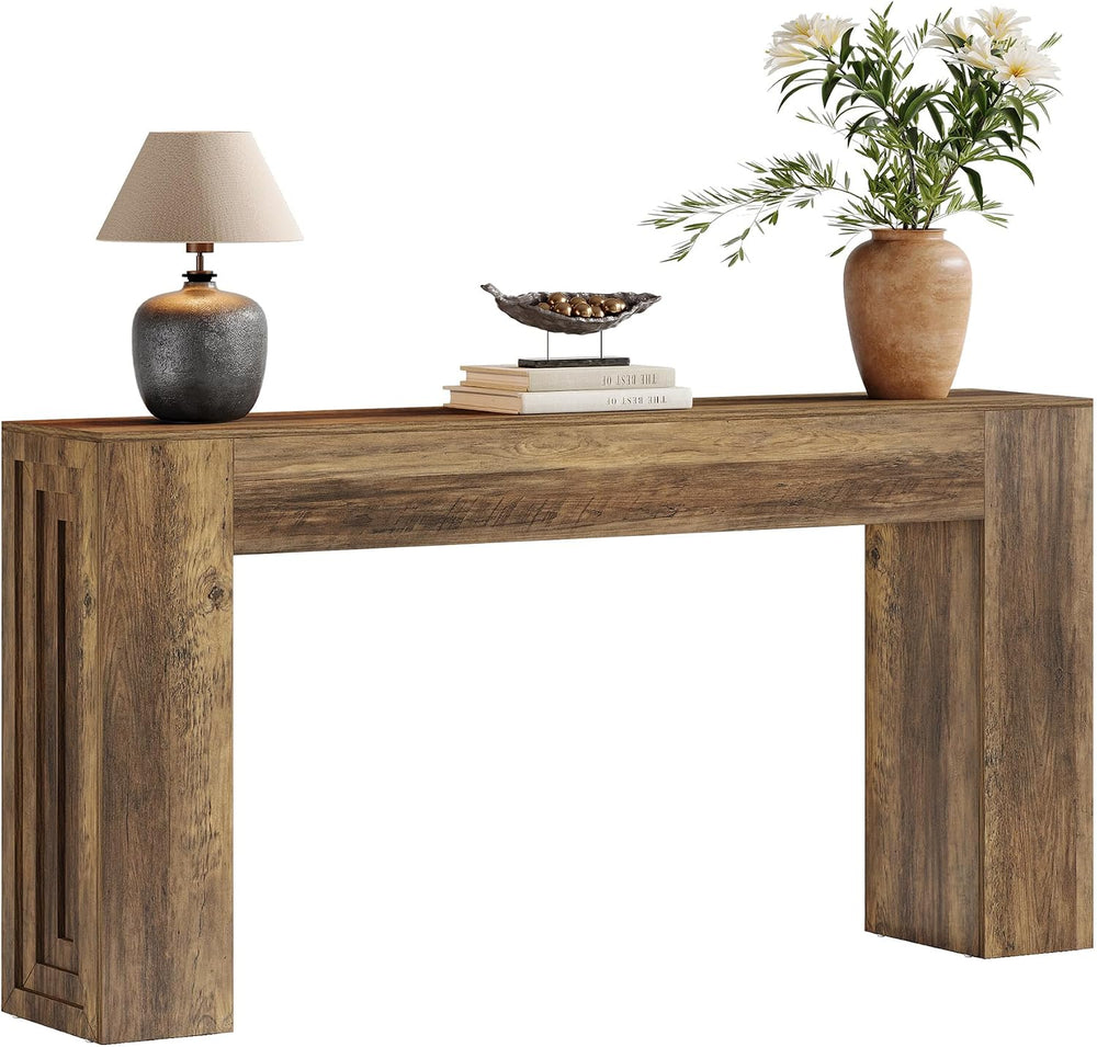 Tribesigns 63-Inch Farmhouse Console Table, Narrow Sofa Table Behind the Couc...