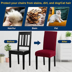 Chair Covers, Stretch Kitchen Dining Room Chair Covers Set of 6, Removable Washable Dining Chair Slipcovers for Home, Hotel, Banque
