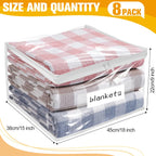 Plastic Storage Bags with Easy-Glide Zipper, Pack of 6, Durable Clear Vinyl Zippered Storage Bags for Clothes Sweaters Comforters Blankets Sheets Bedding (18 x 15 x 9 Inch)