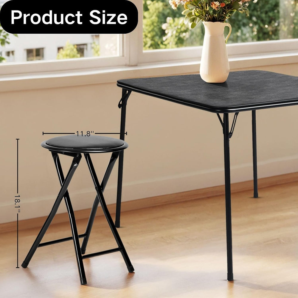 Homy Casa 18-Inch Backless Folding Stools with Soft Seat, Portable Waterproof...