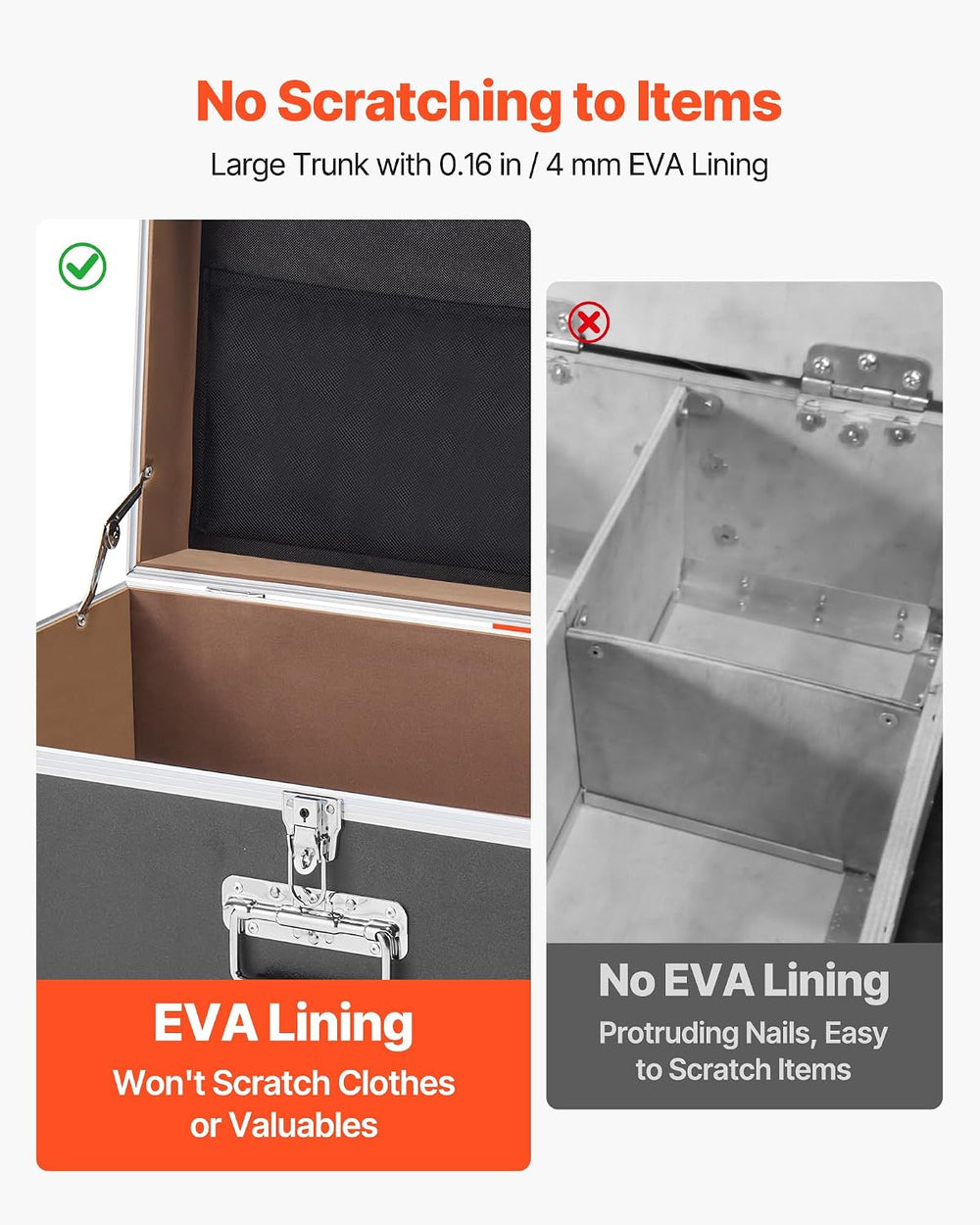 VEVOR Storage Trunk, Set of 2, Wooden Suitcase Storage Boxes with Padlocks, L...