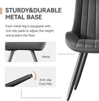 Dining Chairs Set of 2, Mid Century Modern Kitchen Chairs with Soft Cushion, Comfortable Upholstered Fabric Dining Room Chairs for Kitchen,Dark Grey