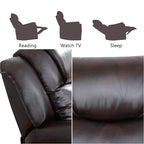Power Recliner Chair, Leather Recliners with Home Theater Seating, Oversized Single Electric Recliner Sofa Breathable Living Room Chairs for Adults Reading Gaming, Red