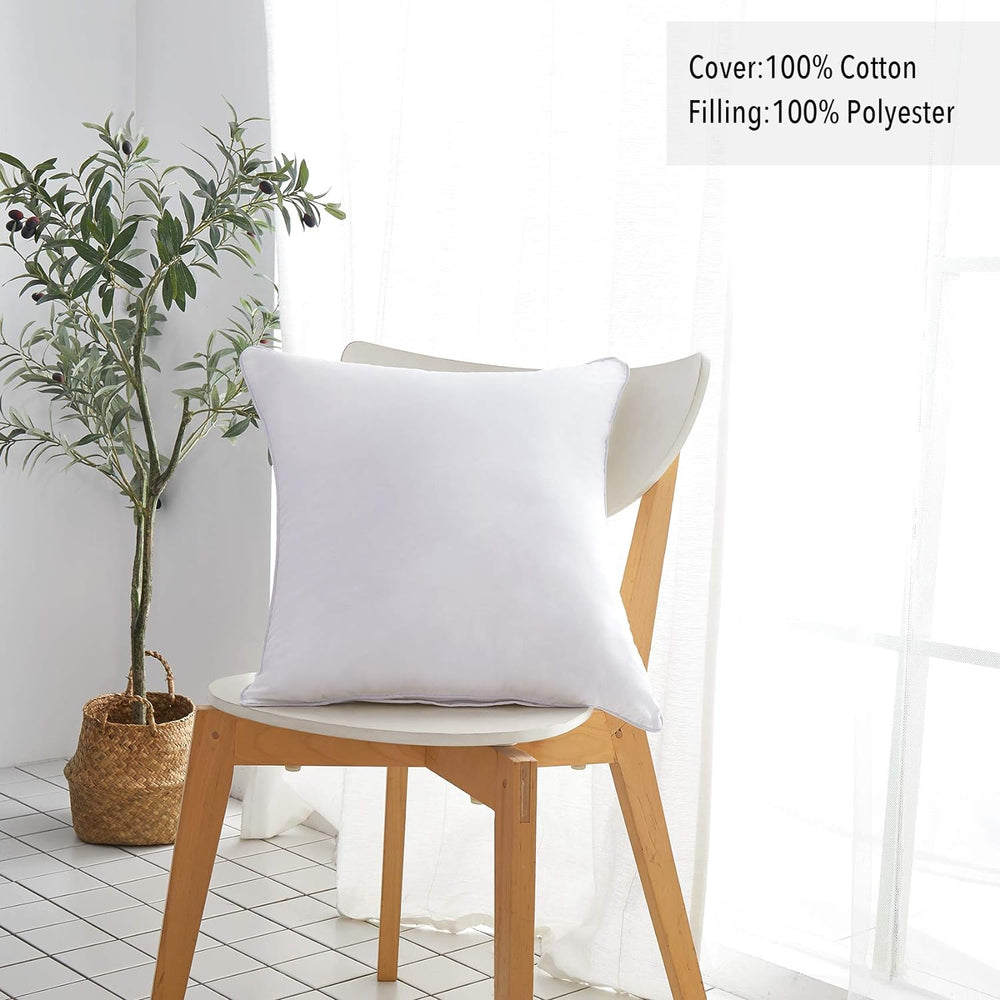 Oubonun 22 x 22 Throw Pillow Inserts (Set of 2) with 100% Cotton Cover - 22 I...