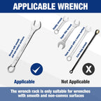 WORKPRO 2-Piece Wrench Organizer, 24-Slot Plastic Holder Set With Lock Cover, Metric & SAE Compatibility (Up To 19mm or 7/8), Premium Quality Rack Tool Trays With Carrying Handle