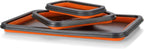 SANDOR Collapsible Magnetic Parts Tray Set - 3 Different Size Tool Trays for Screw, Bolts, Nuts, Washers, Pins and Other Small Metal Parts, Mechanic Tool Gifts for Men - Orange