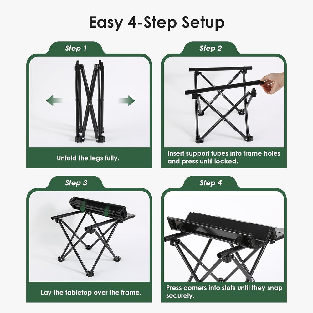Opliy 2-Pack Portable Camping Table – Ultralight Foldable Car Tray Table with...