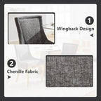 Upholstered Dining Chairs Set of 4, Modern Fabric Side Chairs with Gold Stainless Steel Legs, Accent Kitchen Chairs for Dining Room Table, Grey