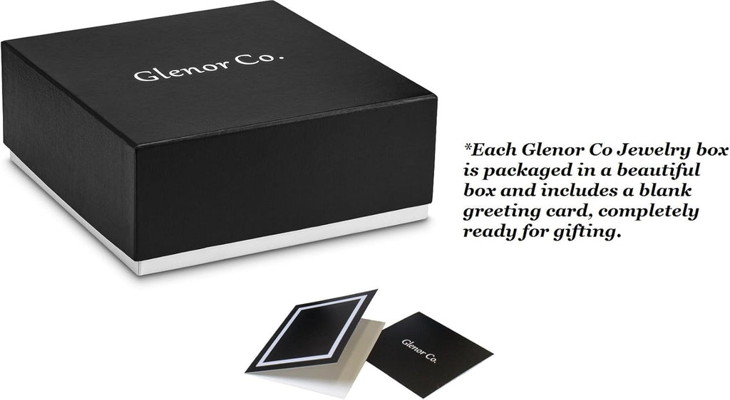 Glenor Co Ring Organizer Box - 108 Slot Classic Jewelry Display Holder - 2 Storage Trays with Modern Buckle Closure, Large Mirror - Holds Rings and Cufflinks - PU Leather Case - Black