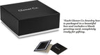 Glenor Co Ring Organizer Box - 108 Slot Classic Jewelry Display Holder - 2 Storage Trays with Modern Buckle Closure, Large Mirror - Holds Rings and Cufflinks - PU Leather Case - Black