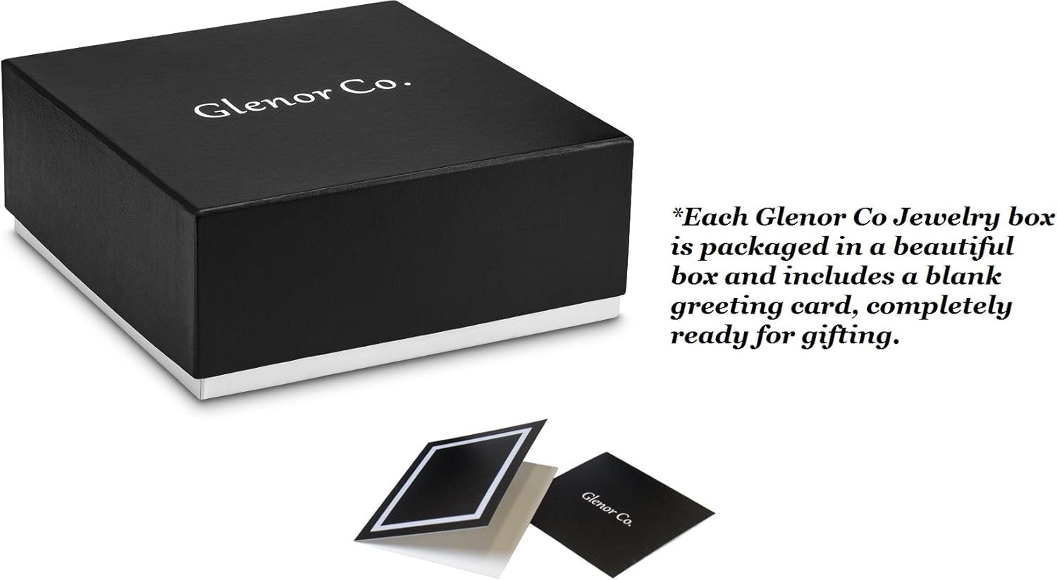 Glenor Co Ring Organizer Box - 108 Slot Classic Jewelry Display Holder - 2 Storage Trays with Modern Buckle Closure, Large Mirror - Holds Rings and Cufflinks - PU Leather Case - Black