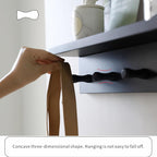 Entrance Coat Rack ，Coat Hooks, Wall-Mounted Wooden Hook Rack, Wall-Mounted Shelves are Very Suitable (Black Finish-1)