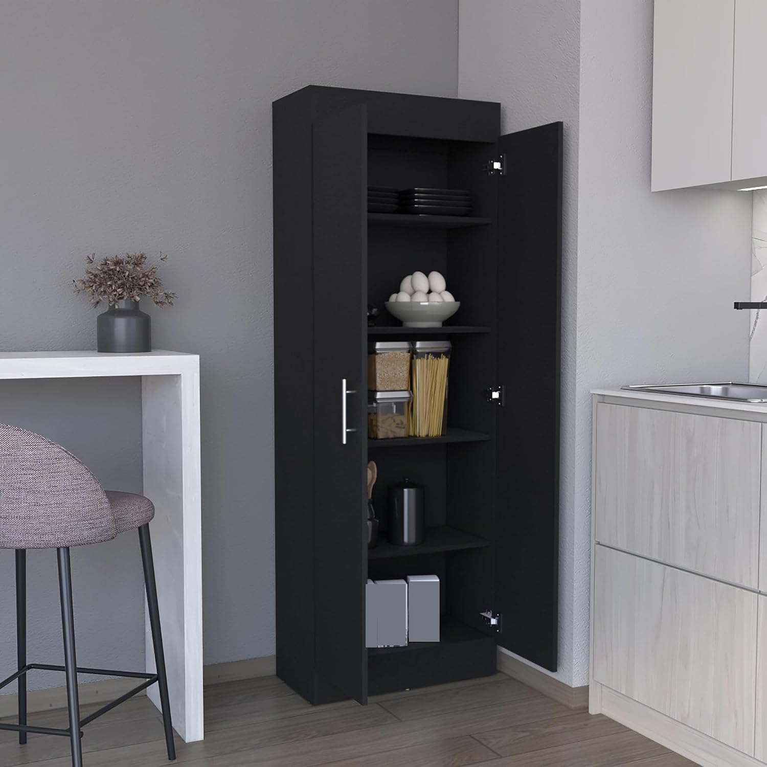 Modern Pantry Storage Cabinet, Tall Cupboard with 2 Doors, for Entryway Hallway Closet,for Kitchen Home