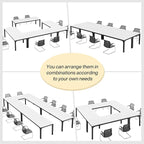 Tribesigns 6.5FT Conference Table, 78.7 Inche Rectangle Meeting Seminar Table, Large Business Tables for 6-8 People (Only Table) (White+Black)