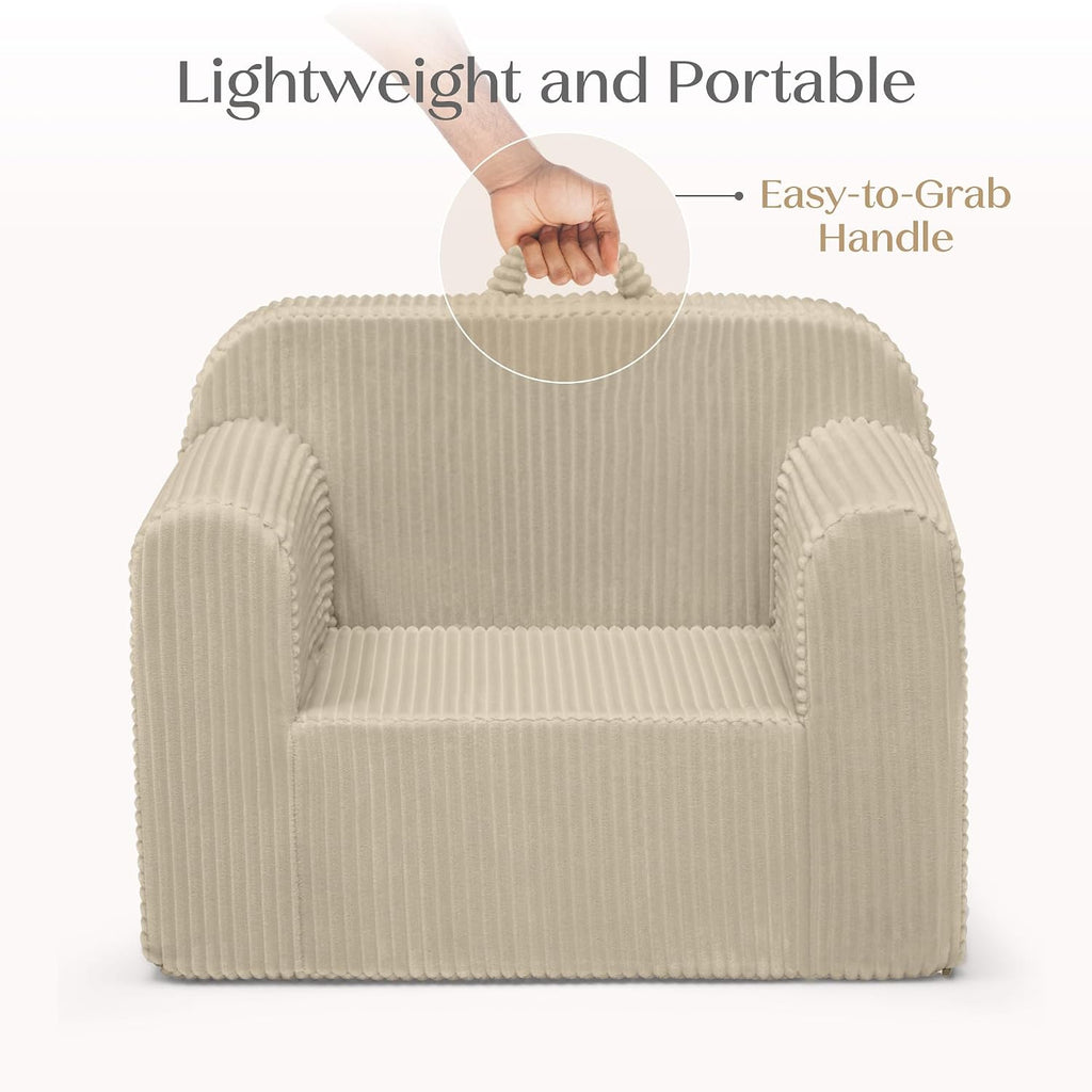 Delta Children Cozee Corduroy Foam Chair, Cream
