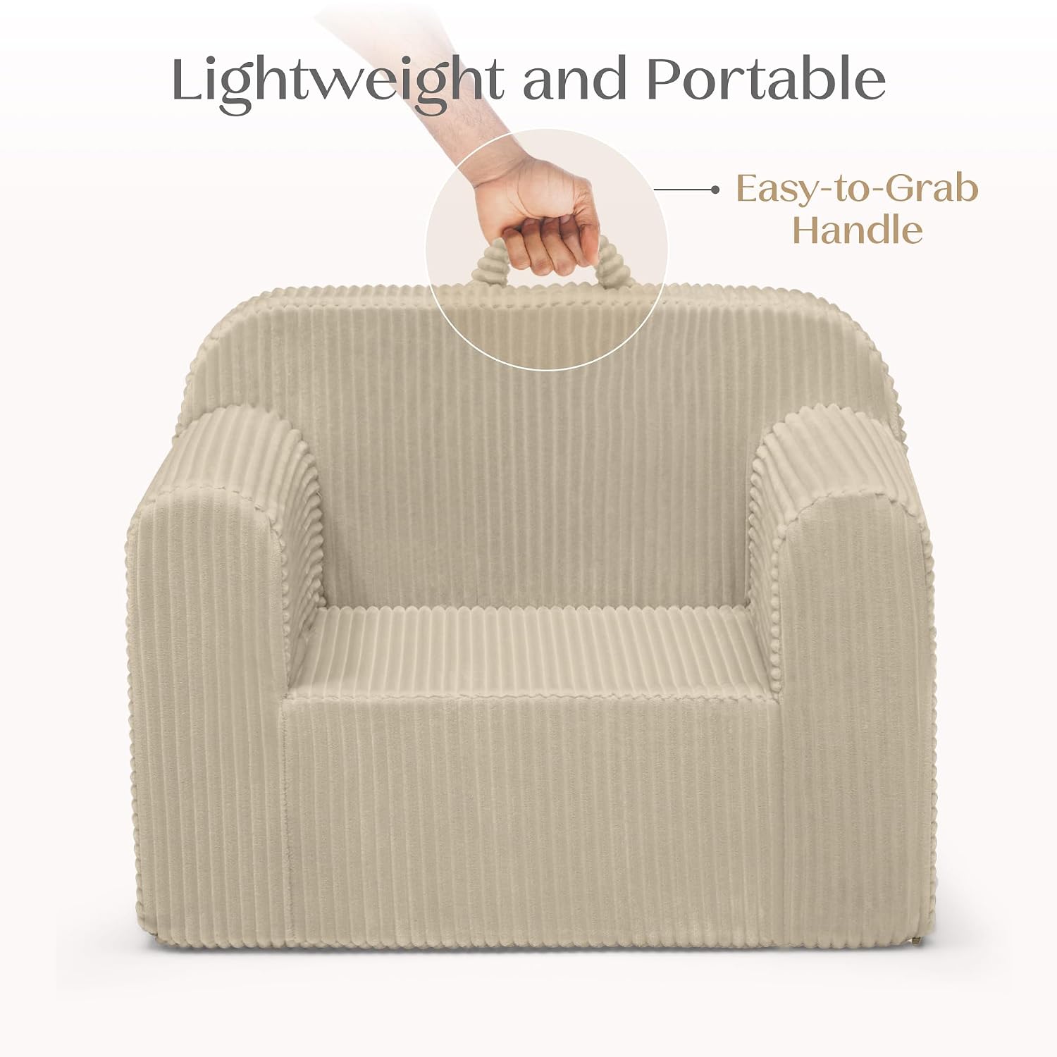 Delta Children Cozee Corduroy Foam Chair, Cream