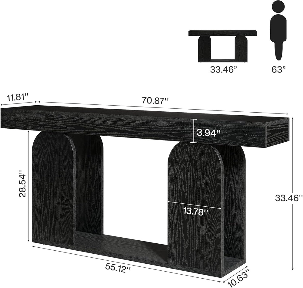 Tribesigns Farmhouse Wood Console Table, 70.9-Inch Entryway Accent Table with...