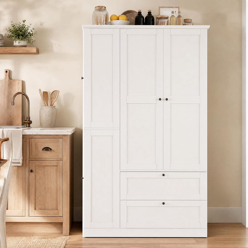 RUNNA 73.6" Tall Farmhouse Kitchen Pantry,Freestanding Large Capacity St...