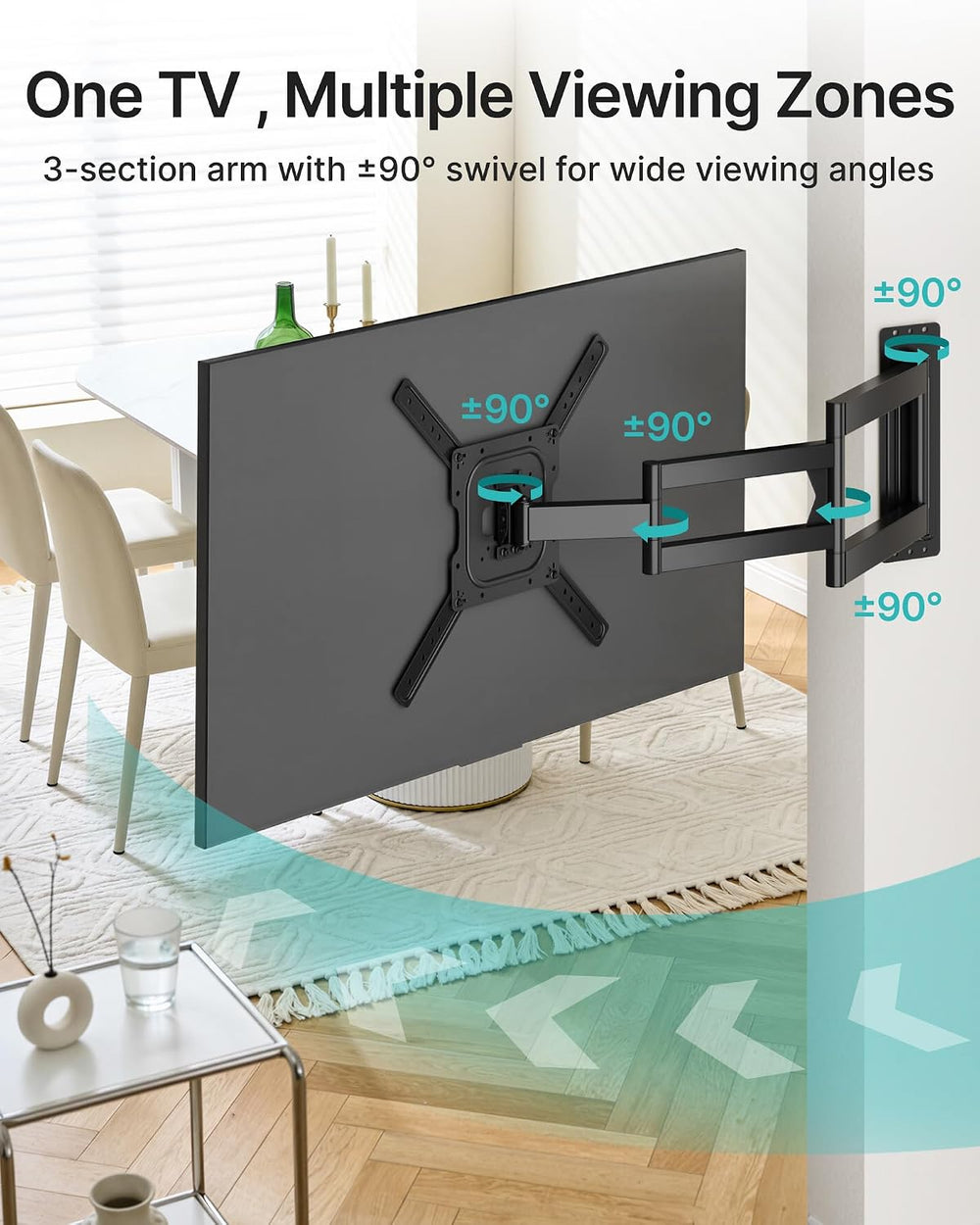 Pegzone Long Arm TV Wall Mount for 23-75 Inch TVs, 38" Extra Long Extens...