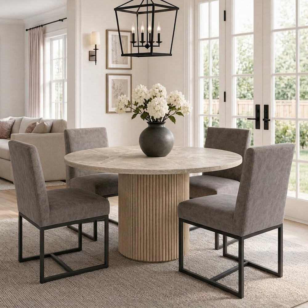 HNY Modern Dining Chairs Set of 4, Upholstered Leather Dining Room Chairs wit...