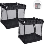 2Pcs Large Slatwall Baskets Mesh Slatwall Baskets with Zipper Mounted Storage Baskets Hanging Slatwall Accessories for Shops Rooms Storage Display Organizing(16 * 12 * 16inch)