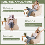 SUYOLS Bean Bag Chair, Fireside Chair Big Bean Bag Sofa for Adults/Teens, Memory Foam Bean Bag Gaming Chairs with Comfy Design & Premium Fabric, Lazy Floor Sofa for Living Room, Bedroom, Beige