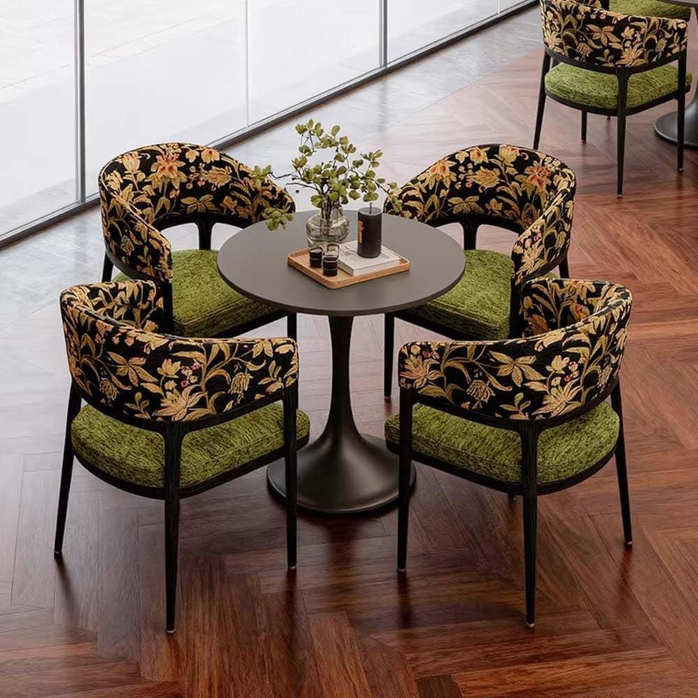Etlegor Wooden Dining Chairs, Upholstered Armless Kitchen with Curved Back fo...