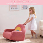 Karl home Toddler Chair Comfy, Cute Arclet Designs Kid's Chair, Red | Toddler Reading Chair, Foam Kids Sofa with Soft Teddy Plush, Outdoor Furniture for Backyard Patio Garden Playroom Preschool