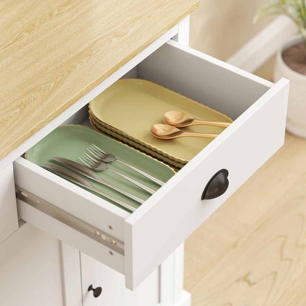 HOMCOM Kitchen Pantry Storage Cabinet with Microwave Stand, 71" Modern K...