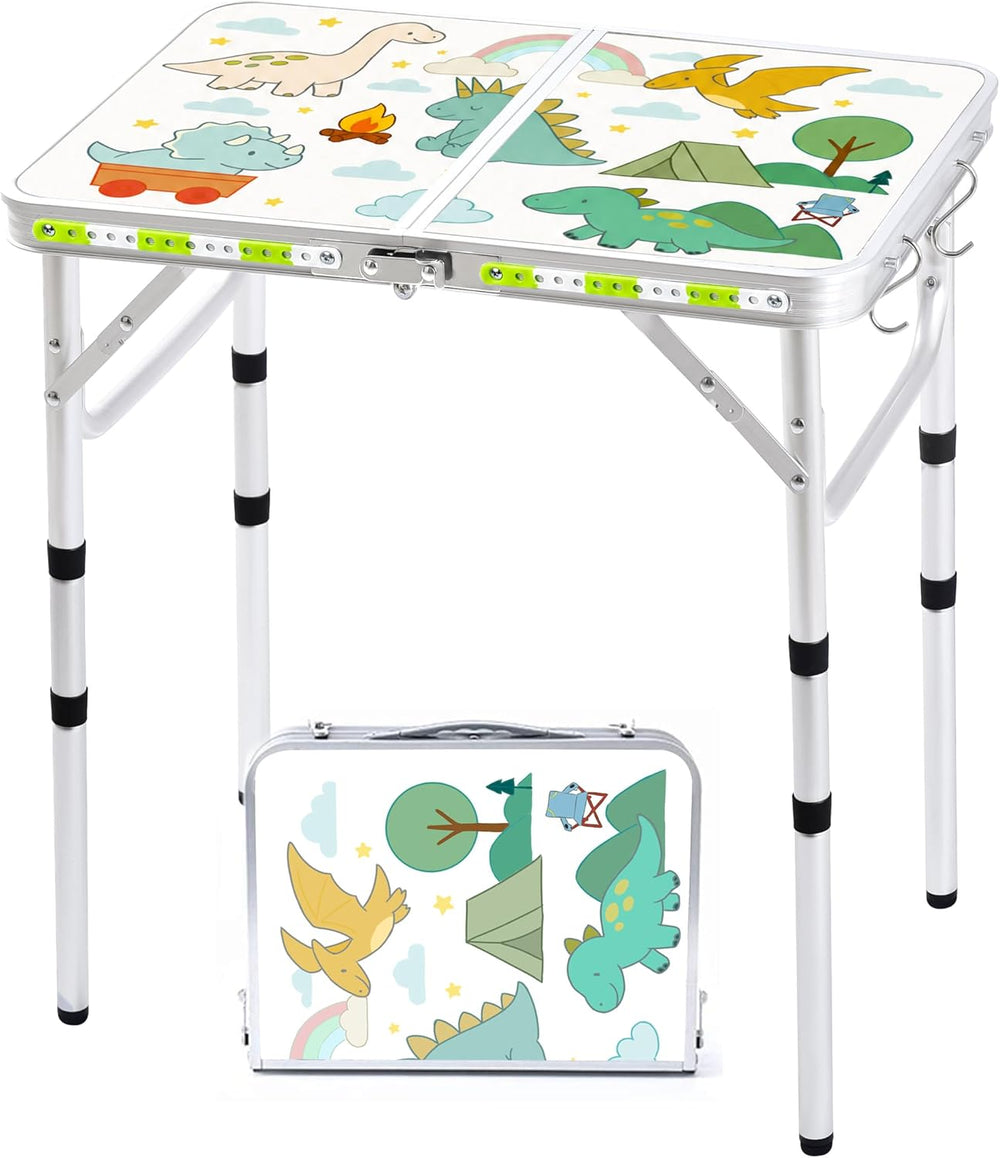 Yriuat Folding Camping Table 2ft Portable Picnic Table, Jurassic Camp