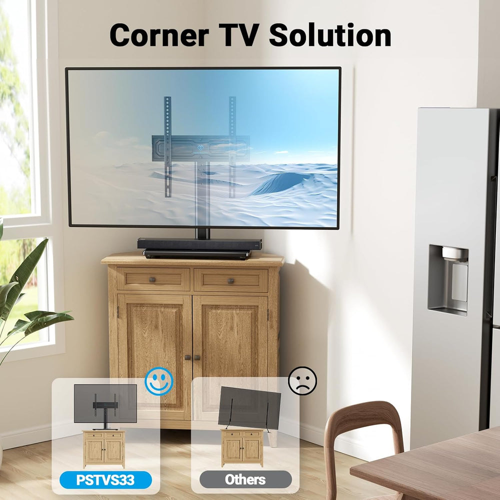 PERLESMITH Universal Swivel TV Stand for 24-60 inch TVs up to 99 lbs, 12 Heig...