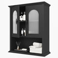 CJL Bathroom Wall Cabinet with Fluted Door, 18.9'' x 23.6'' Medicine Cabinet, Over The Toilet Storage Cabinet, Black