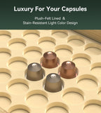 for Nespresso Original Capsules - Bamboo Coffee Pod Drawer Holder - 48 OriginalLine Pods Organizer (14.5"D x 11.7"W x 3.2”H)