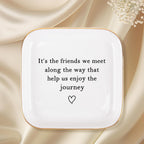 Best Friend Birthday Friendship Gifts for Women Jewelry Tray, Friendship Graduation Christmas Retirement Farewell Gifts for Best Friend BFF Coworkers Jewelry Ring Tray Dish