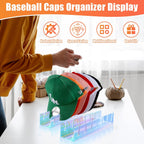 Hat Stand for Baseball Caps, 2 Pack No Install Acrylic Hat Organizer for 14 Baseball Caps Storage Organizer, Hat Racks Hat Holder Display and Organization for Closet, Bedroom, Dresser (Colorful-2Pack)