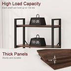 5 Tier Industrial Bookshelf, Rustic Etagere Bookcase for Display, Vintage Shelving Unit Wood and Metal Tall Book Shelves for Home Office (Dark Walnut)