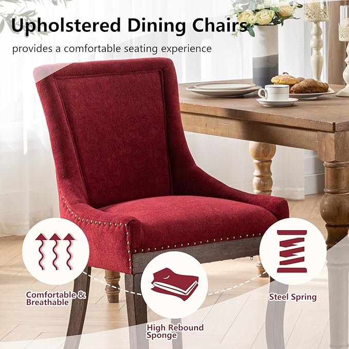 Modern Dining Chairs Set of 6, High Back Dining Chairs Side Chairs with Solid...
