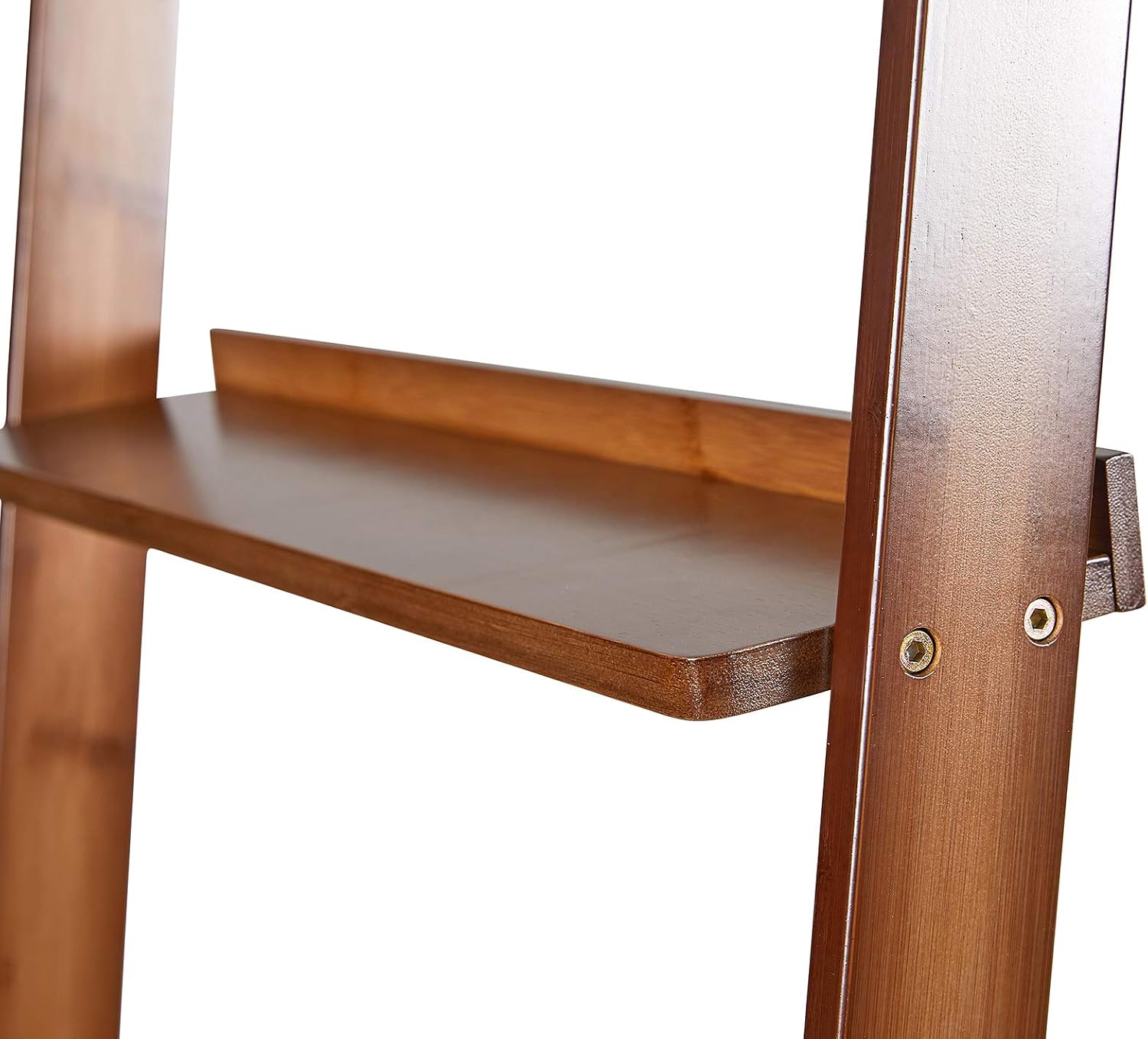 Bookshelf & Ladder Shelf &Storage Rack & Multipurpose Bamboo Organizer Shelves Furniture for Home Office, Living Room, Kitchen, Office 5 Tier （Brown）