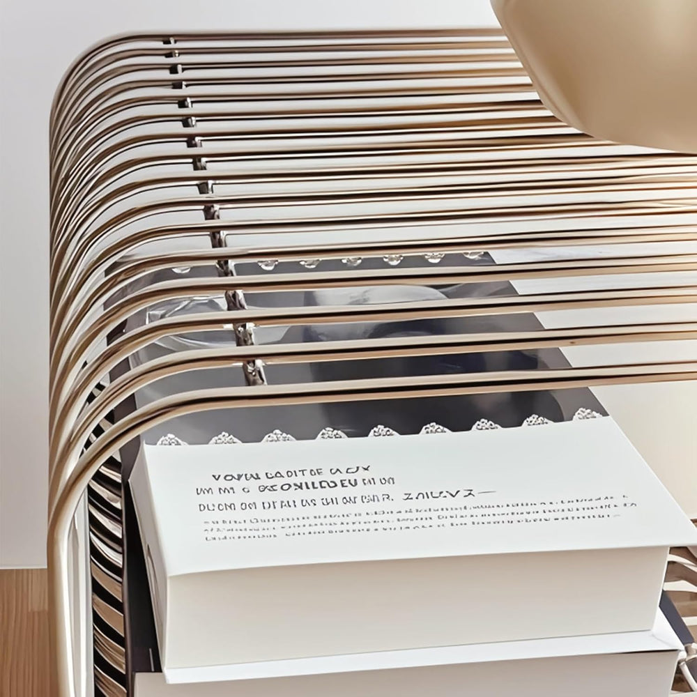 Metal Side Table, Metal End Table with Magazine Rack,Sofa Bedside Table for S...