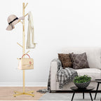 Snaikor Metal Coat Rack, Modern Coat Rack Freestanding, Sturdy Coat Tree Stand with Cross Base, Golden Coat Racks Hall Tree for Clothes Jacket Hat Bag Entryway